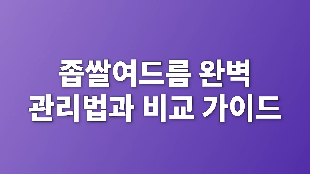 좁쌀여드름 완벽 관리법과 비교 가이드
